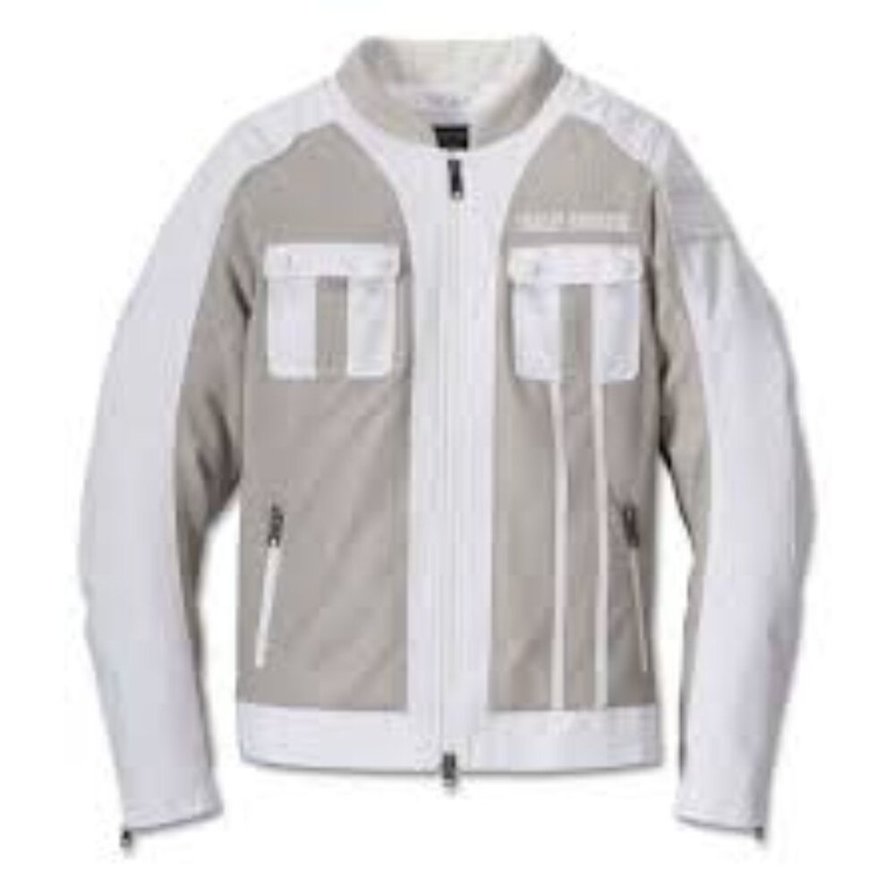 Harley-Davidson Women's Zephyr Mesh Riding Jacket w/ Zip-Out Liner - White Vapor